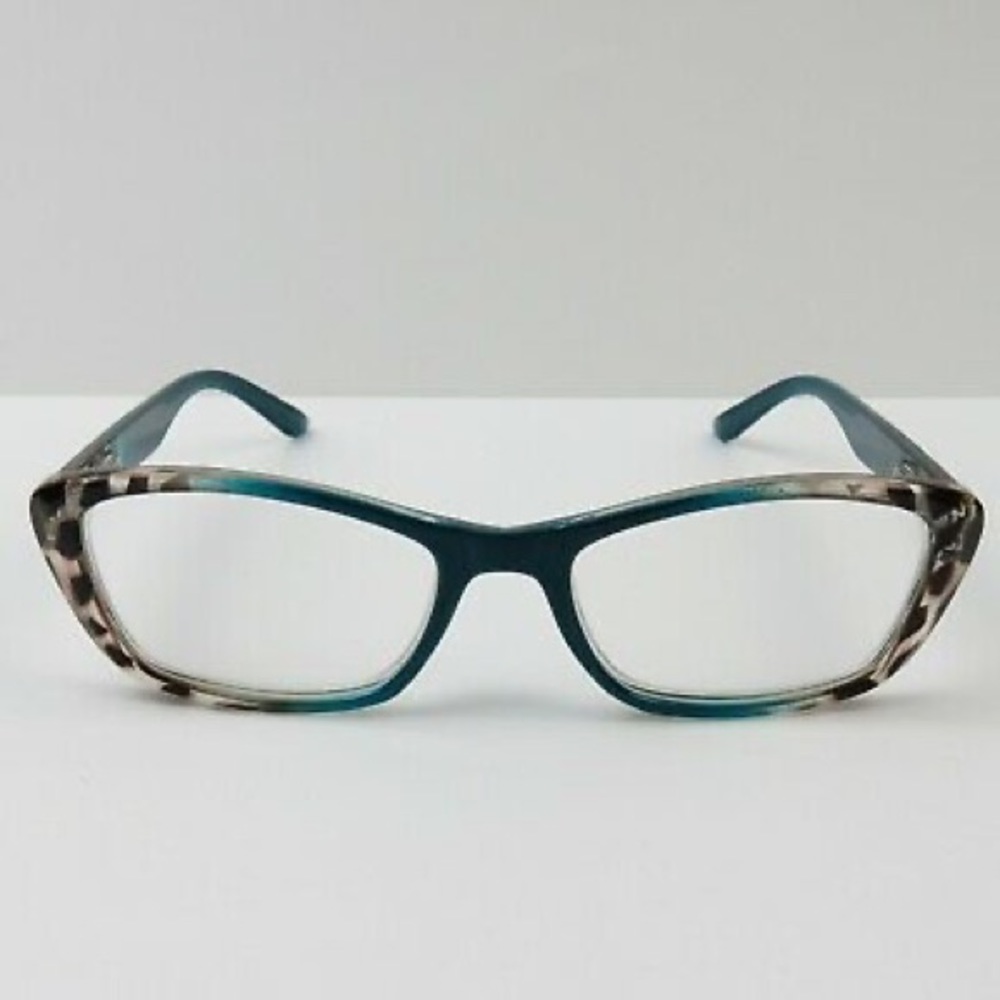LULU GUINNESS eyeglasses teal panther cheetah print LR13 Tea C3B